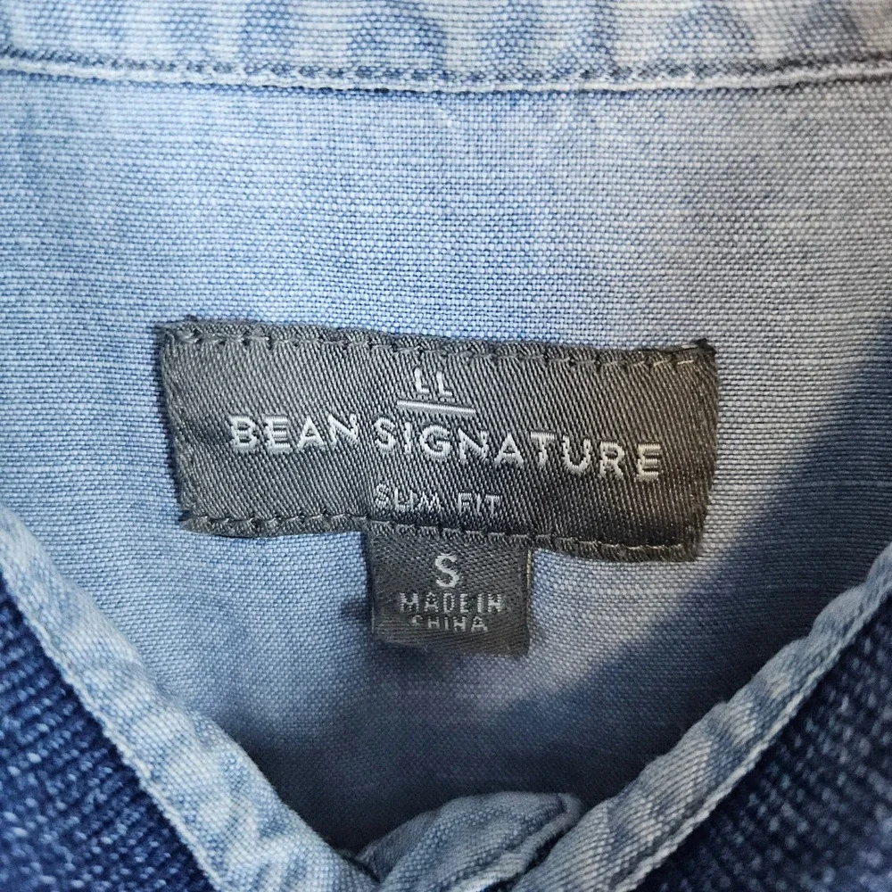 LL Bean Signature Polo Shirt Slim Fit Casual Cotton Blue Mens Size S‎ Preppy